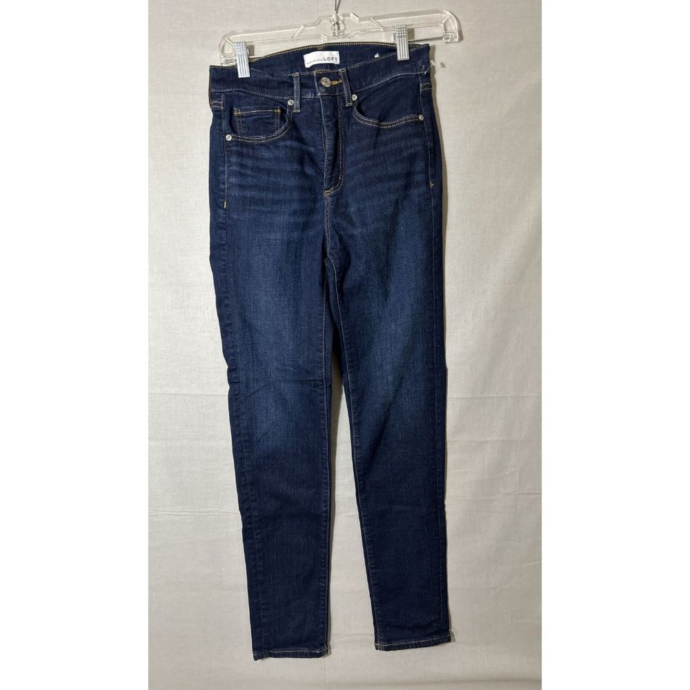 Loft Women’s Denim Jeans Dark Wash The Skinny Fit Pants 2 Stretch